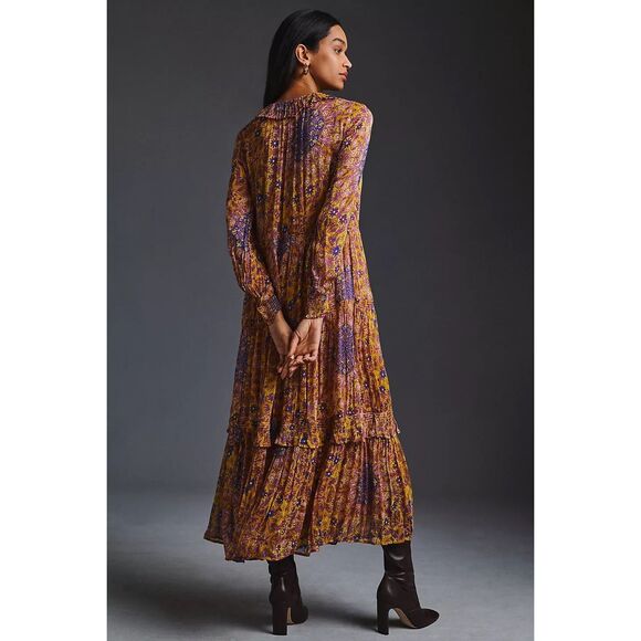 Anthropologie The Marais Printed Chiffon Maxi Dress - Picture 4 of 14